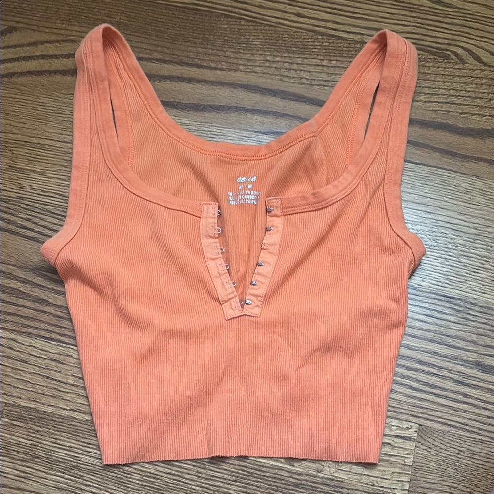 Aerie Orange Sleeveless Crop Tank Top
